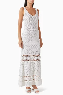 alexis crochet dress Alexis Crochet Maxi Dress in Off-White Sz Small