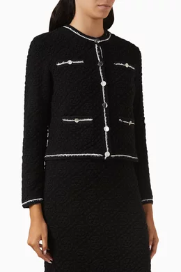Buy Tory Burch Black Kendra Cardigan in Cotton Pointelle knit For Women Online Ounass Saudi