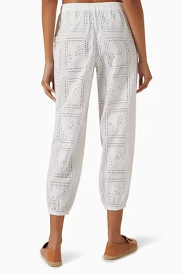 Buy Tory Burch White Eyelet Beach Pants in Cotton For Women Online Ounass Saudi