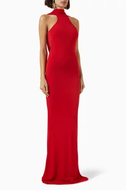 Buy Elisabetta Franchi Red Red Carpet Gown in Crêpe Jersey
