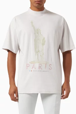 Buy Balenciaga White Unisex Paris Liberty Medium Fit T-shirt