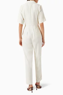 Buy Marella White Jumpsuit in Crepe For Women Online Ounass Saudi