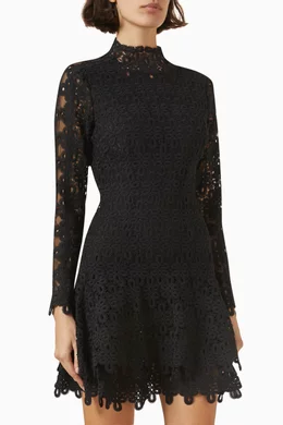 Buy Simkhai Black Joy Guipure Mini Dress in Lace For Women Online | Ounass  Saudi