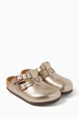 Metallic birkenstock clogs top