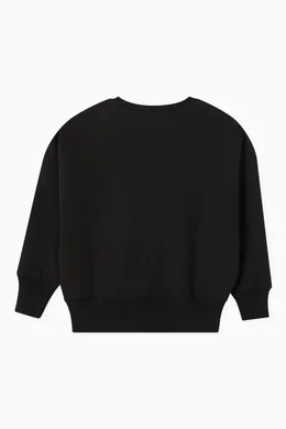 Buy Calvin Klein Black Flock Logo Sweatshirt in Cotton Fleece For Kids Online Ounass Saudi