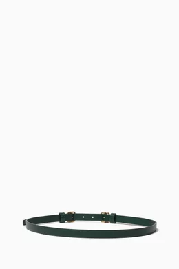 Buy Burberry Green Double B Belt in Leather For Women Online