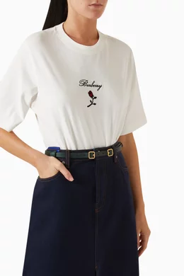 Buy Burberry Green Double B Belt in Leather For Women Online Ounass Saudi