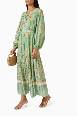 green emerald velvet dress Spell - Floridian Bias Dress Sage / XS