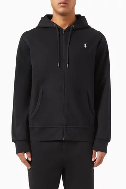 Buy Polo Ralph Lauren Black Classic Logo Zip Hoodie in Cotton