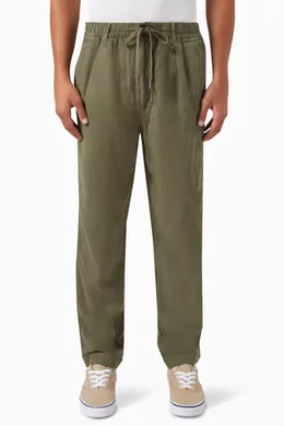 Buy Polo Ralph Lauren Green Drawstring Pants in Linen For Men Online Ounass Saudi