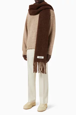 【JACQUEMUS】'L'Echarpe Carro' スカーフ ブラウン Brown 'L'Echarpe Carro' Scarf by JACQUEMUS on Sale