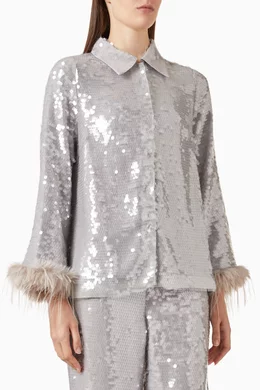 Buy CeliaB Grey Oasis Sequin-embellished Top For Women Online