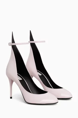 Buy Alaïa Pink 90 Decollete Pumps in Patent Leather For