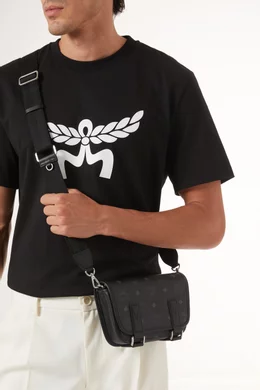 [MCM]★韓国人気★Aren Visetos messenger bag Buy MCM Brown Medium Aren Messenger Bag in Visetos For Men