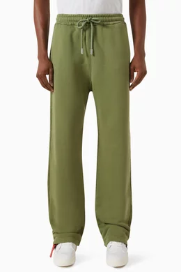 Buy Off White Green Windy Arrow Logo print Sweatpants in Cotton For Men Online Ounass Saudi
