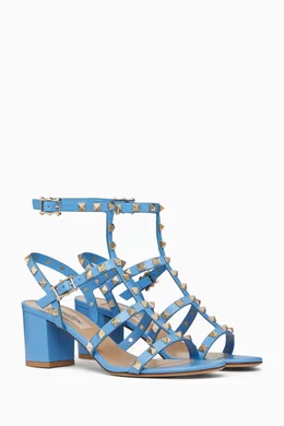 Valentino rockstud caged 6 leather sandal on sale