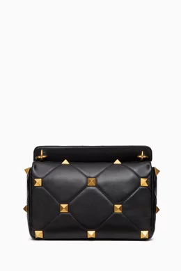 Buy Valentino Garavani Black Valentino Garavani Large Roman Stud Medium Shoulder Bag in Quilted Nappa For Women Online Ounass Saudi