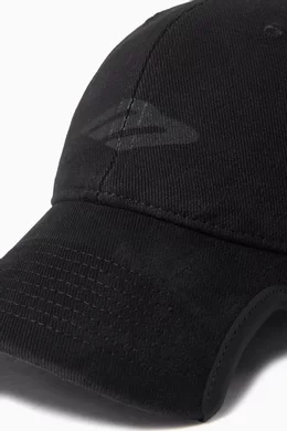 Buy Balenciaga Black Unisex 3B Stencil Cap in Cotton Drill