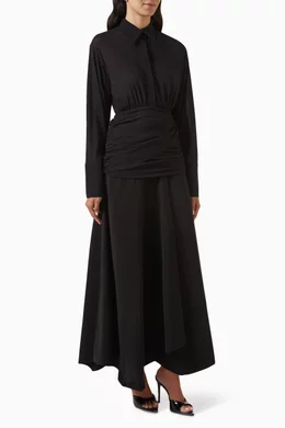 chats by c dam black dress Chats by C.DAM Black Gown with Detachable Cape  PLUSH AND POSH