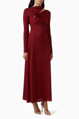 Buy CHATS by C.DAM Red Jupiter Maxi Dress in Double Jersey Knit For Women  Online | Ounass Saudi