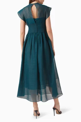 green emerald velvet dress Savi Dress Brown by CHATS by C.DAM for Hire main image 1