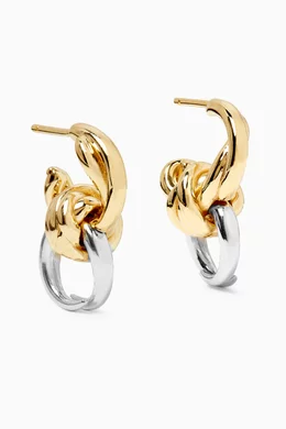 Buy Bottega Veneta Gold Knot Earrings in 18kt Gold plated Sterling Silver For Women Online Ounass Saudi
