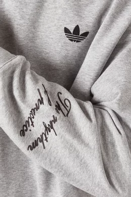 Buy adidas Statement Grey x Wales Bonner Logo Sweatshirt in Cotton