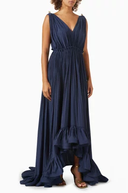 lanvin blue dress Lanvin // Spring 2009 Blue Silk One Shoulder Dress  VSP Consignment