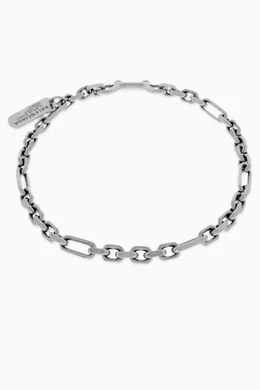 Buy Balenciaga Grey Tags Carabiner Necklace in Brass For Women