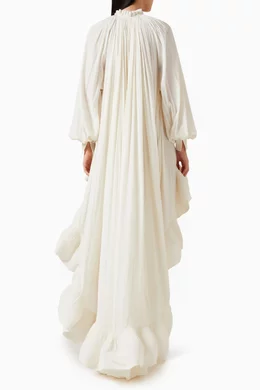 princess polly baby blue dress Elegant White Sheath/Column Asymmetrical Ruffle Midi Dress main image 1