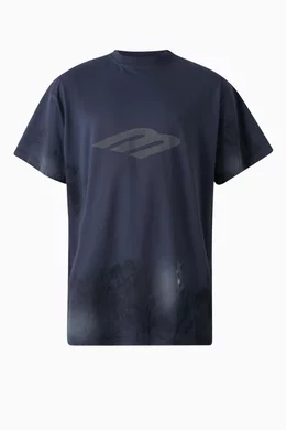 トップス balenciaga 3B Stencil T-Shirt Oversized Buy Balenciaga Blue Unisex 3B Stencil Oversized T-shirt in Cotton