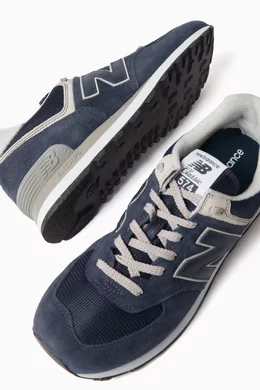 Buy New Balance Blue 574 Core Sneakers in Suede Mesh For Men