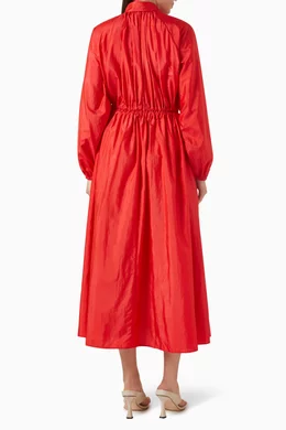 Buy Max Mara Red Tenuta Midi Dress in Silk blend For Women Online Ounass Saudi
