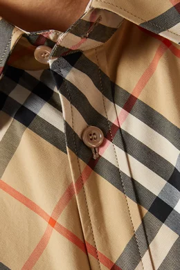 Buy Burberry Neutral Signature Check Shirt in Cotton For Men Online Ounass Saudi