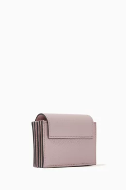 Buy Valentino Garavani Pink VLOGO Flap over Card Holder in Vitello Grained Leather For Women Online Ounass Saudi