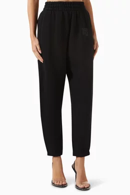 Buy Alexander Wang.t Black Embossed logo Sweatpants in Cotton For Women Online Ounass Saudi