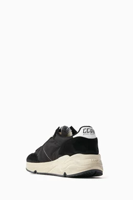 Buy GOLDEN GOOSE Black Running Sole Sneakers in Nylon, Suede