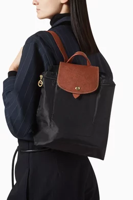 Buy Longchamp Black Medium Le Pliage Original Backpack in  display picture 3
