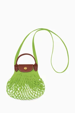 【関税&送料込】Longchamp Le Pliage Filet Mini Bag Le Pliage Filet XS Mesh bag Black - Canvas | Longchamp CA