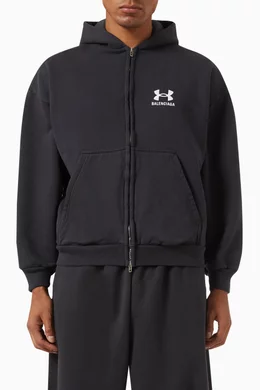 パーカー・フーディ BALENCIAGA x Under Armour Men's Sweatsuit Hoodie Buy Balenciaga Black x Under Armour® Unisex Zip-up Hoodie in