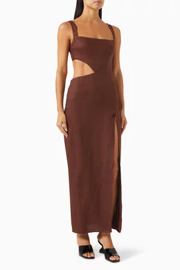 chinese dress ladies SALE! Ref Satori Linen Midi Dress – Classy Couture (SG)