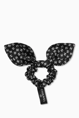 【CHANEL】CC Logo Twilly Dot Hair Scrunchie Black Chanel scrunchie | eBay