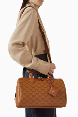 [MCM]★Ella Lauretos Boston Bag MCM Ella Maxi Visetos & Lauretos Monogram Boston Bag