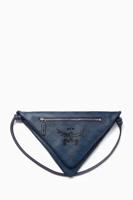 Buy MCM Blue Himmel Lauretos Flat Pouch For Men Online Ounass Saudi