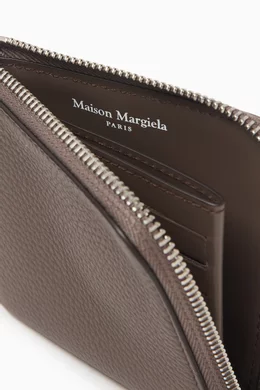Buy Maison Margiela Black Four Stitch Zip-around Wallet in Leather  