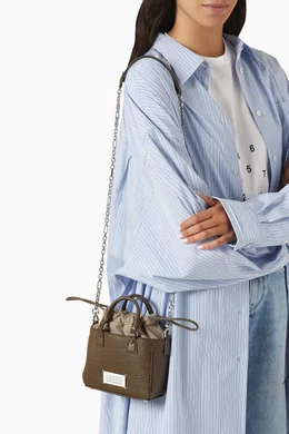 Buy Maison Margiela Brown 5AC Horizontal Tote Bag in Leather