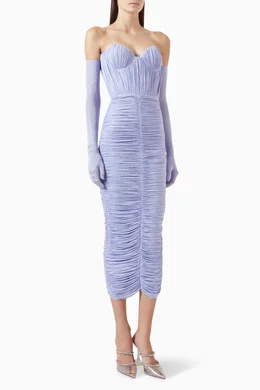 open lace back dress Long Sleeve Cowl Drape Dress in Satin Crepe 14 / Grape