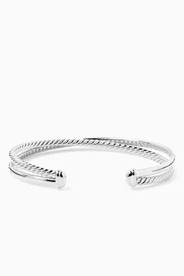 Buy David Yurman Silver Crossover Two-row Cuff in 14kt Yellow Gold