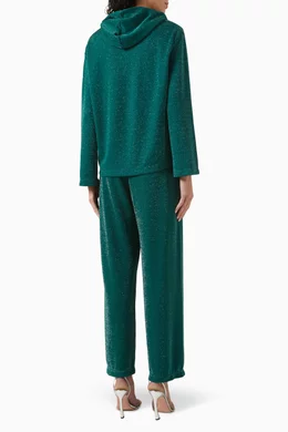 Buy Sleeper Green Kylie Hooded Pyjama Set in Stretch-lurex For
