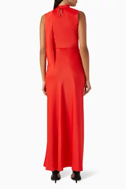 open lace back dress Nadine Merabi Lydia Red Dress 8